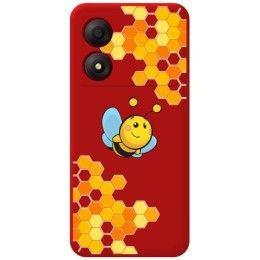 Funda Silicona Líquida Roja para Zte Blade A34 4G diseño Abeja Dibujos