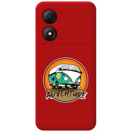 Funda Silicona Líquida Roja para Zte Blade A34 4G diseño Adventure Dibujos