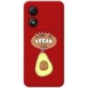 Funda Silicona Líquida Roja para Zte Blade A34 4G diseño Vegan Life Dibujos