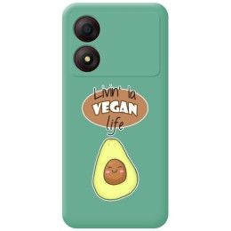 Funda Silicona Líquida Verde para Zte Blade A34 4G diseño Vegan Life Dibujos