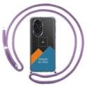 Personaliza tu Funda Colgante Transparente para Huawei Honor 200 5G con Cordon Morado Dibujo Personalizada