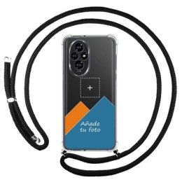 Personaliza tu Funda Colgante Transparente para Huawei Honor 200 5G con Cordon Negro Dibujo Personalizada