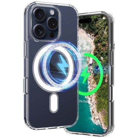 Funda Magnética Transparente para Iphone 16 Pro (6.3)