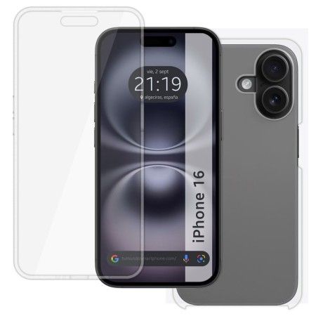 Funda Doble Transparente Pc + Tpu Full Body 360 para Iphone 16 (6.1)