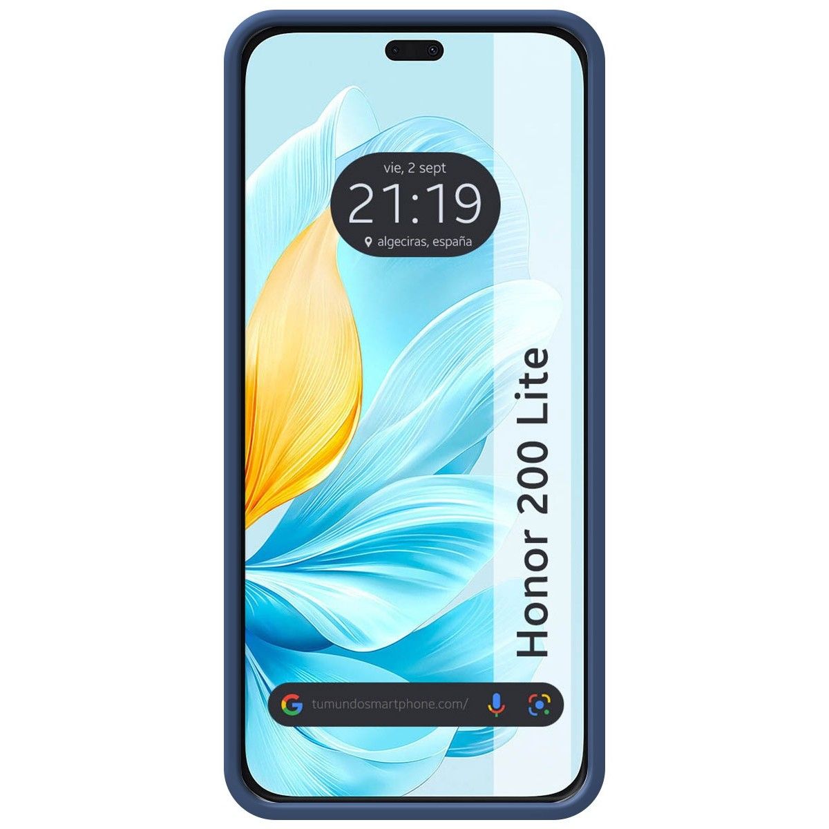 Funda Silicona Líquida Ultra Suave para Huawei Honor 200 Lite 5G color Azul Oscuro