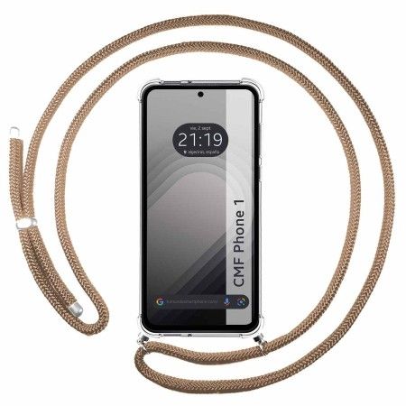 Funda Colgante Transparente para Nothing CMF Phone 1 con Cordon Camel