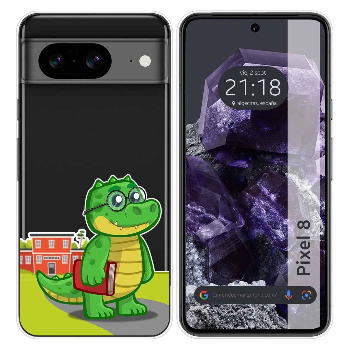 Funda Silicona Transparente para Google Pixel 8 5G diseño Coco Dibujos