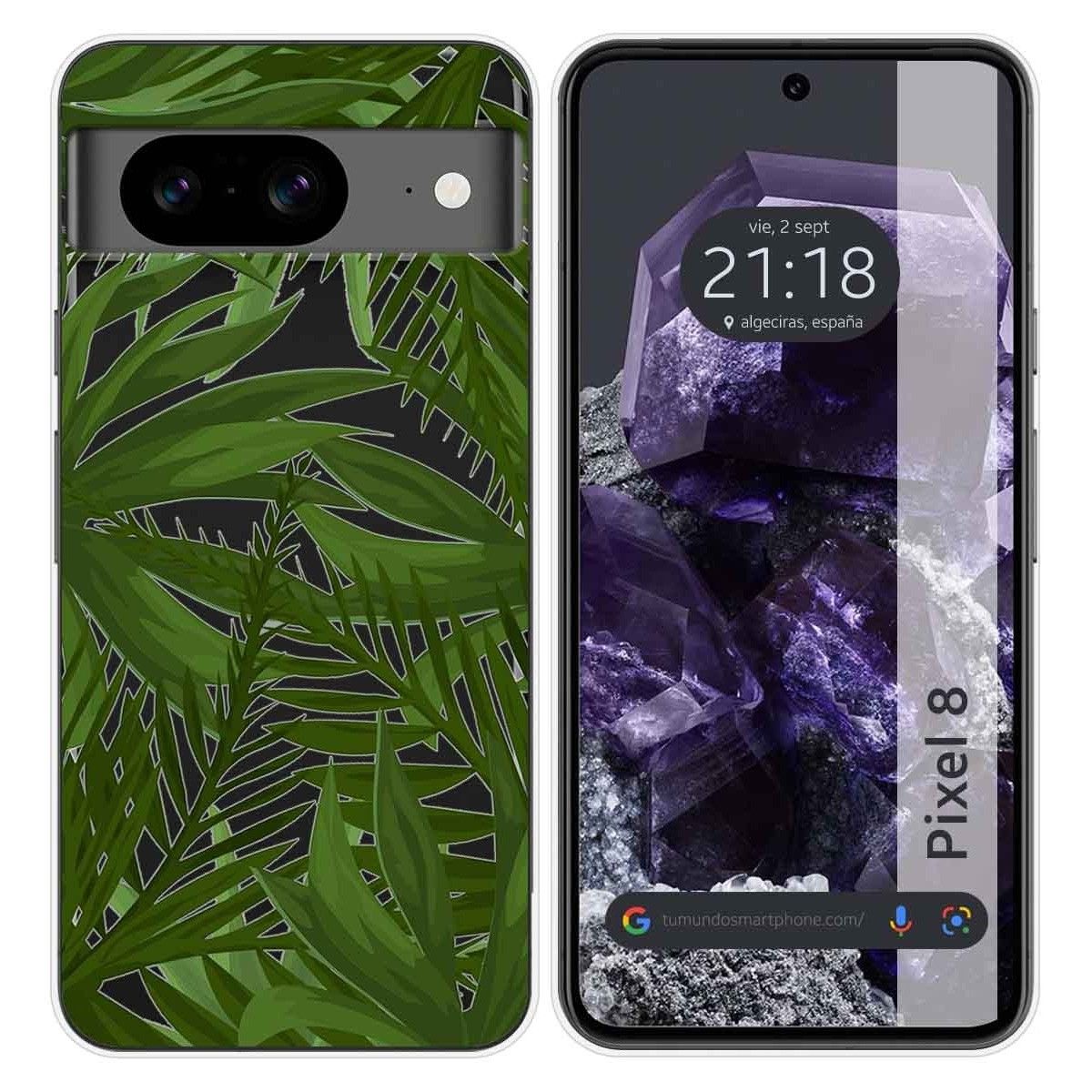 Funda Silicona Transparente para Google Pixel 8 5G diseño Jungla Dibujos