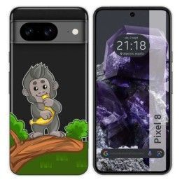 Funda Silicona Transparente para Google Pixel 8 5G diseño Mono Dibujos