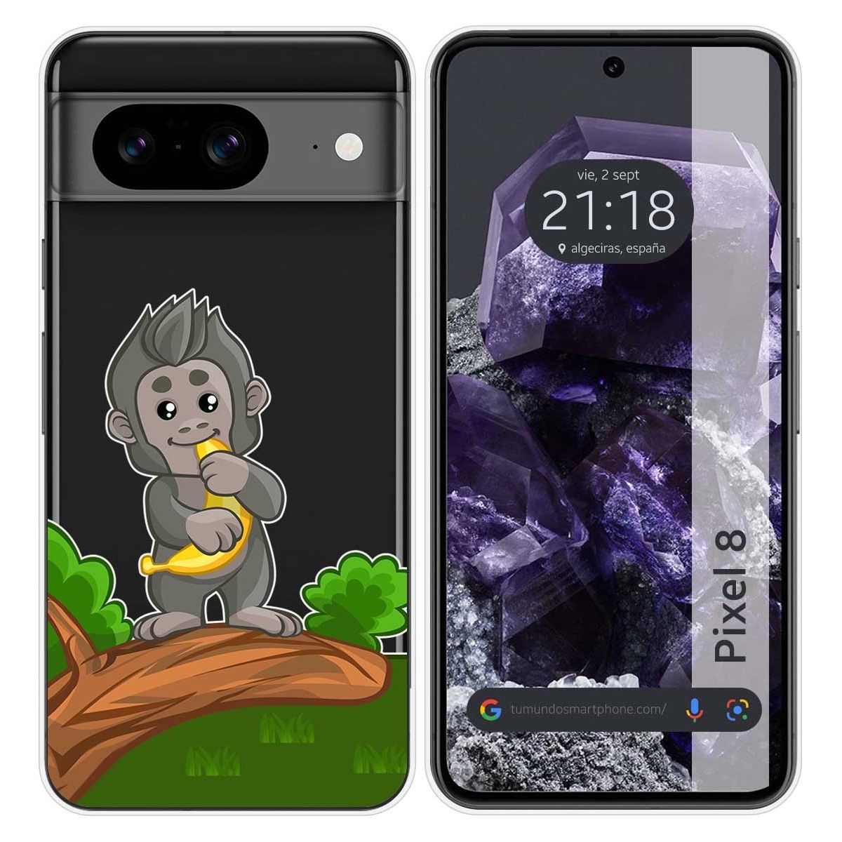 Funda Silicona Transparente para Google Pixel 8 5G diseño Mono Dibujos