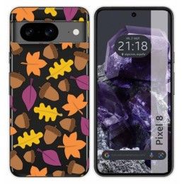 Funda Silicona Transparente para Google Pixel 8 5G diseño Otoño Dibujos