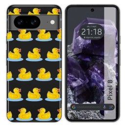 Funda Silicona Transparente para Google Pixel 8 5G diseño Pato Dibujos
