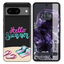 Funda Silicona Transparente para Google Pixel 8 5G diseño Summer Dibujos