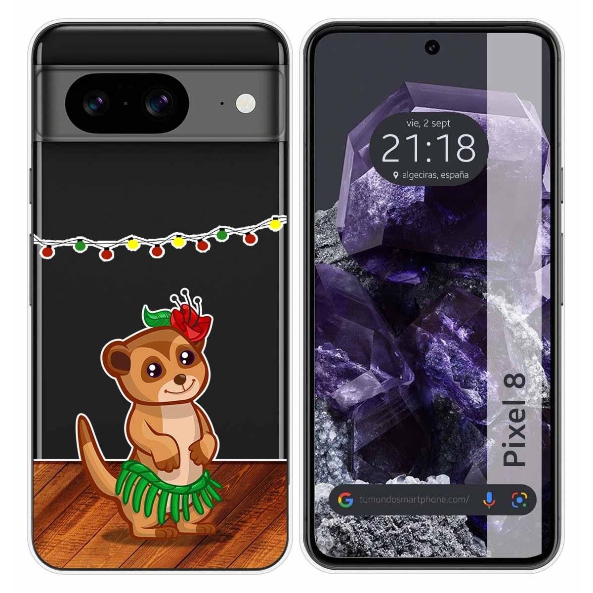 Funda Silicona Transparente para Google Pixel 8 5G diseño Suricata Dibujos