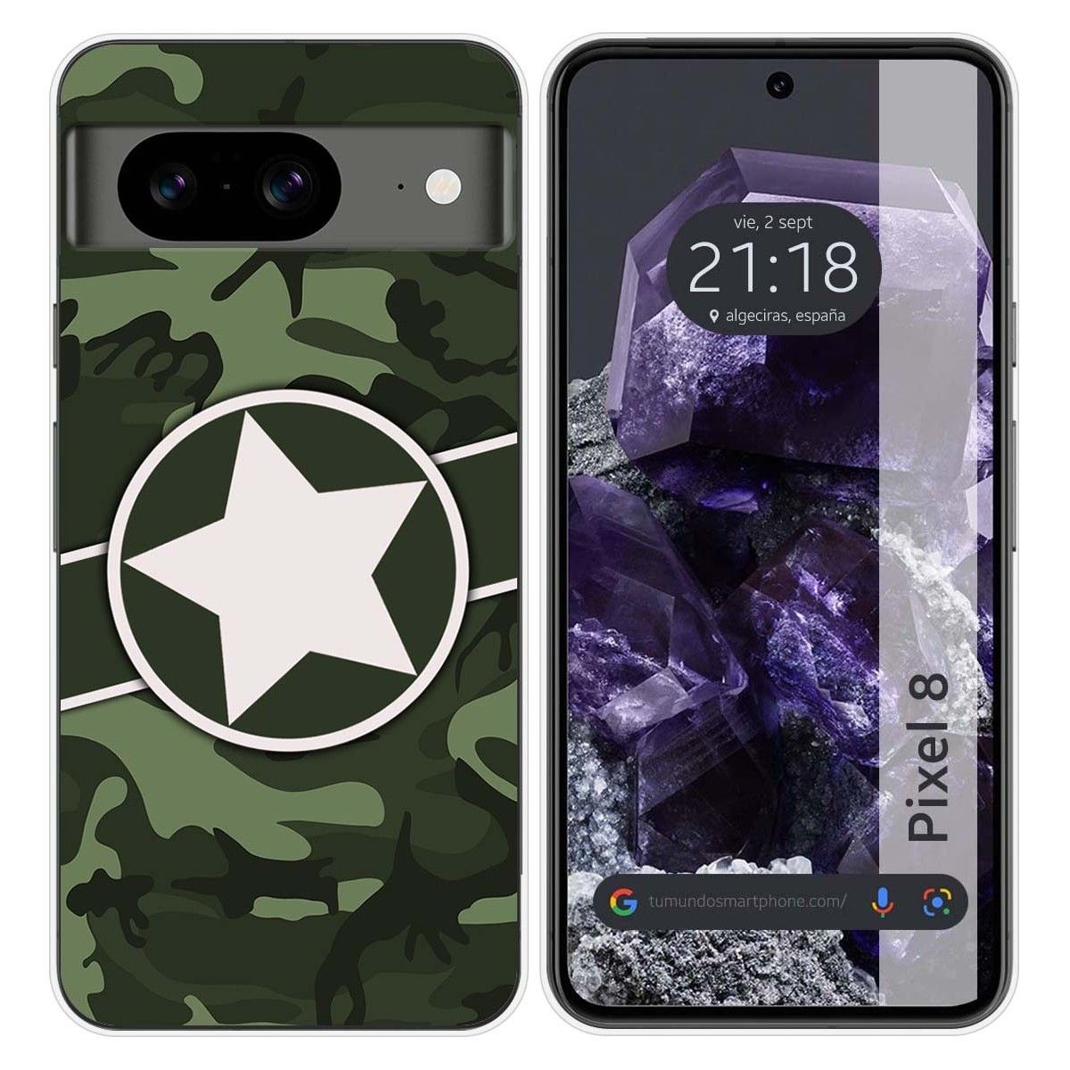 Funda Silicona para Google Pixel 8 5G diseño Camuflaje 01 Dibujos
