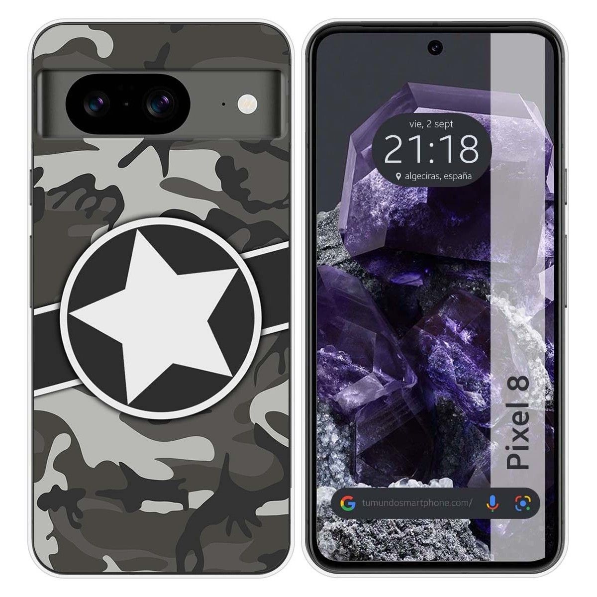 Funda Silicona para Google Pixel 8 5G diseño Camuflaje 02 Dibujos