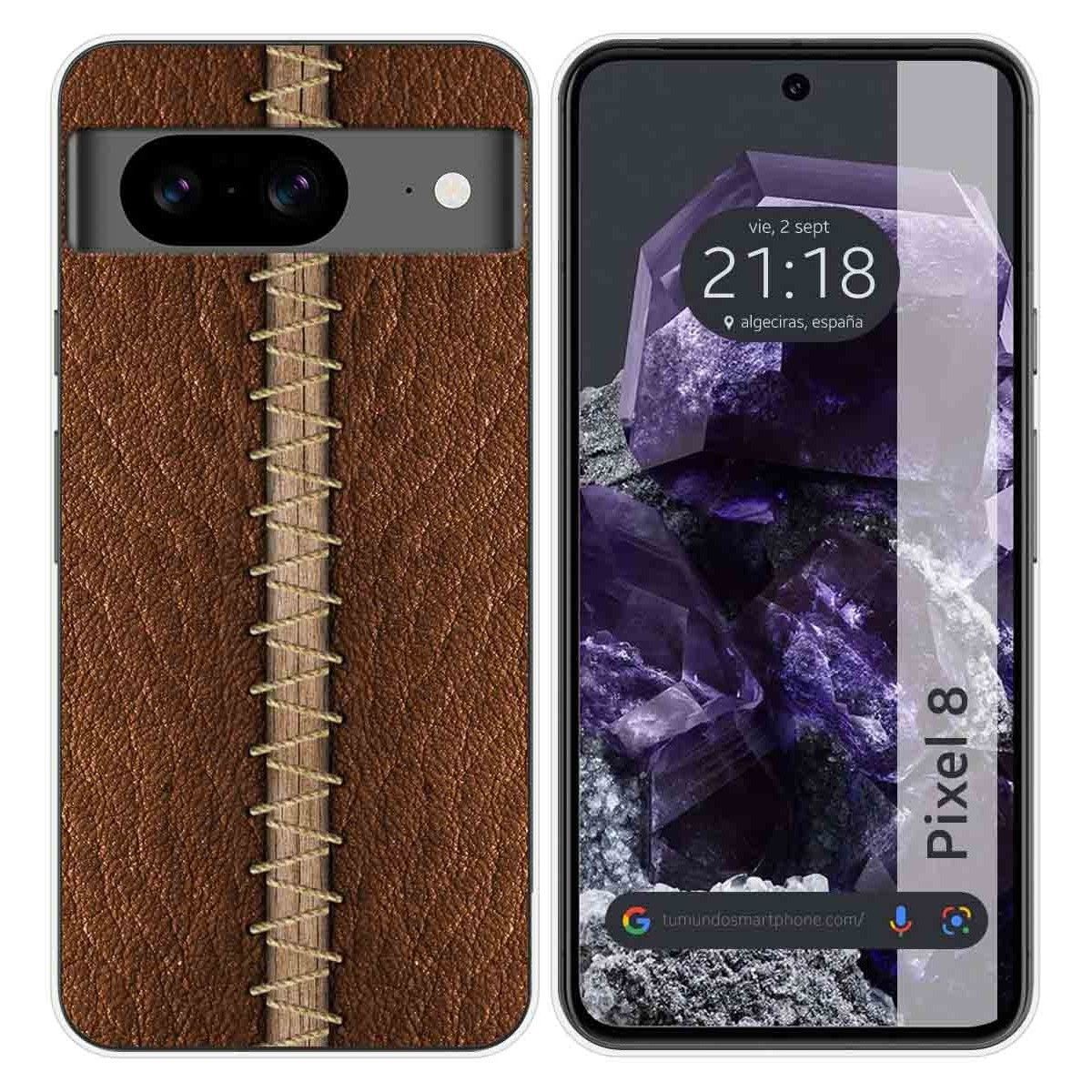 Funda Silicona para Google Pixel 8 5G diseño Cuero 01 Dibujos