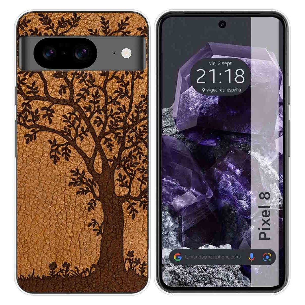Funda Silicona para Google Pixel 8 5G diseño Cuero 03 Dibujos