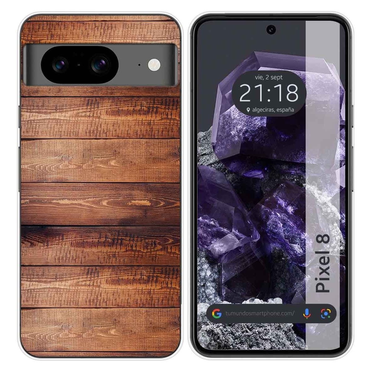 Funda Silicona para Google Pixel 8 5G diseño Madera 02 Dibujos