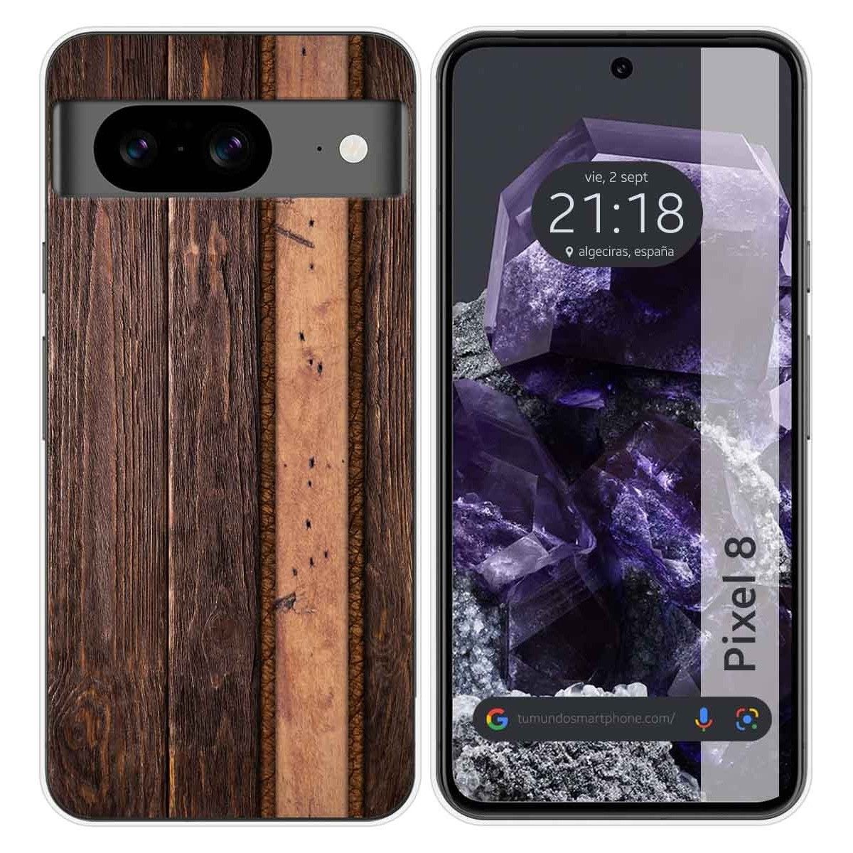 Funda Silicona para Google Pixel 8 5G diseño Madera 05 Dibujos