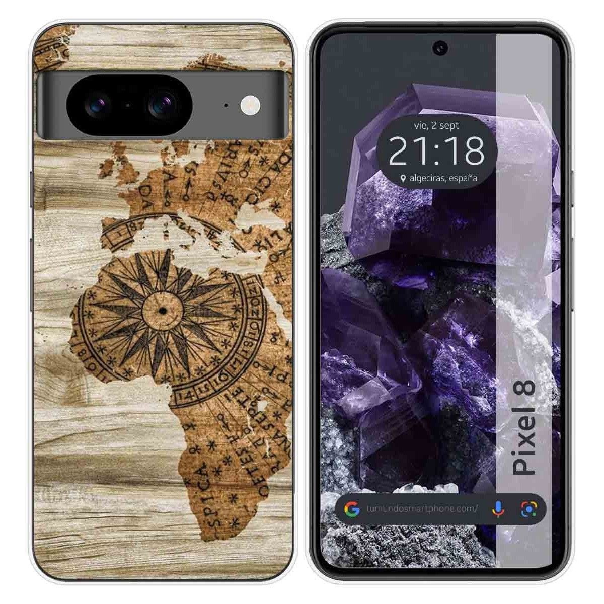 Funda Silicona para Google Pixel 8 5G diseño Madera 07 Dibujos