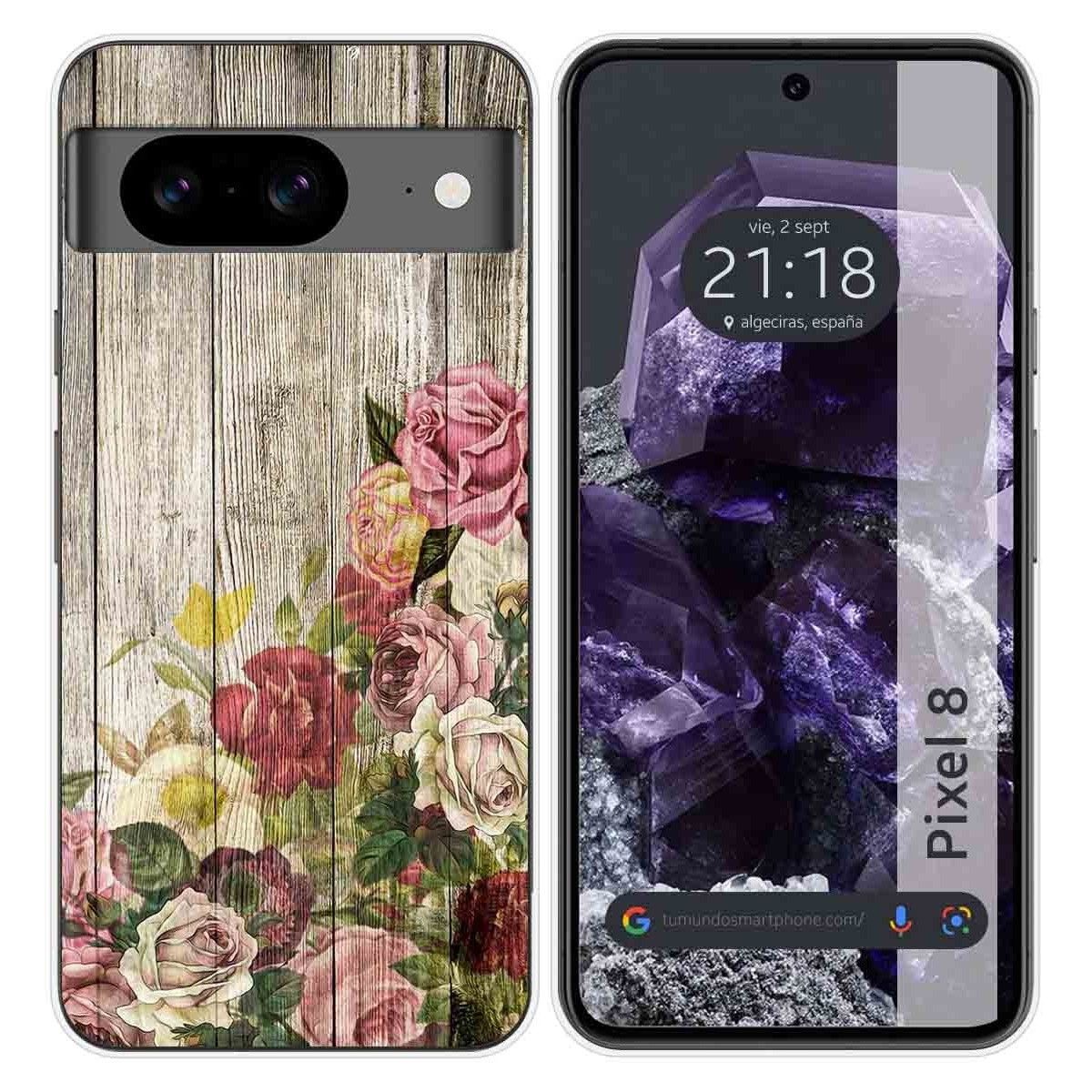 Funda Silicona para Google Pixel 8 5G diseño Madera 08 Dibujos