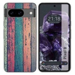 Funda Silicona para Google Pixel 8 5G diseño Madera 10 Dibujos