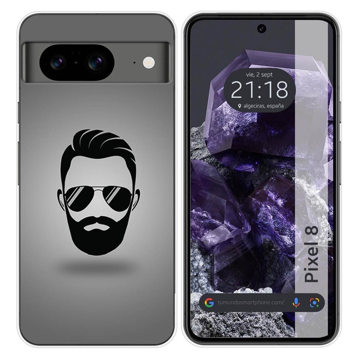Funda Silicona para Google Pixel 8 5G diseño Barba Dibujos