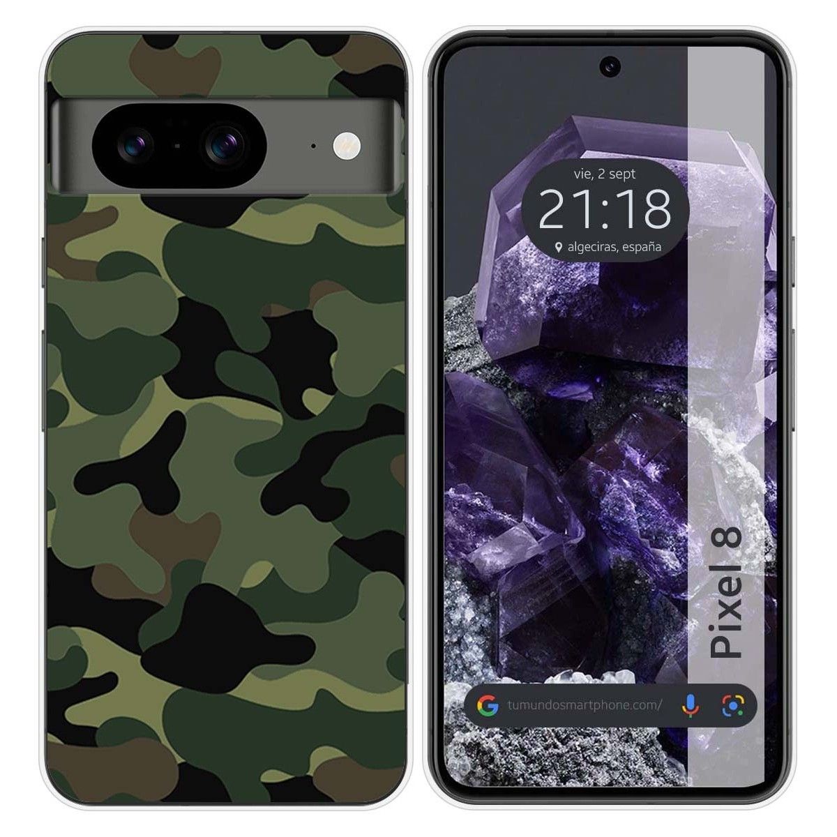 Funda Silicona para Google Pixel 8 5G diseño Camuflaje Dibujos