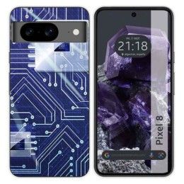 Funda Silicona para Google Pixel 8 5G diseño Circuito Dibujos