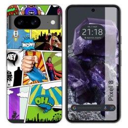 Funda Silicona para Google Pixel 8 5G diseño Comic Dibujos