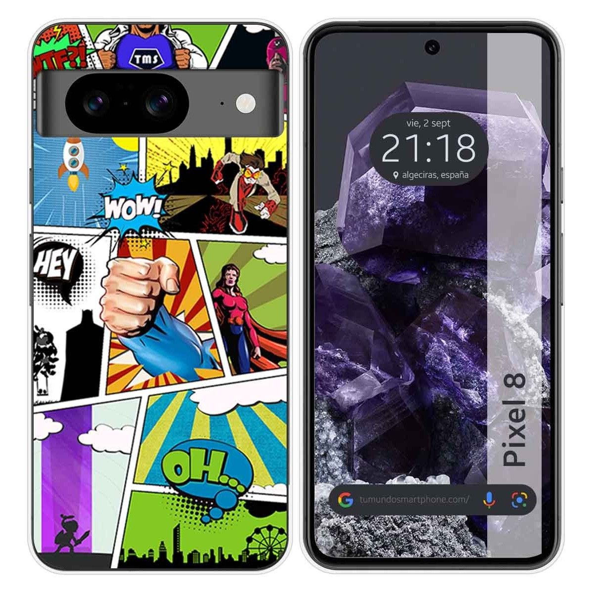 Funda Silicona para Google Pixel 8 5G diseño Comic Dibujos