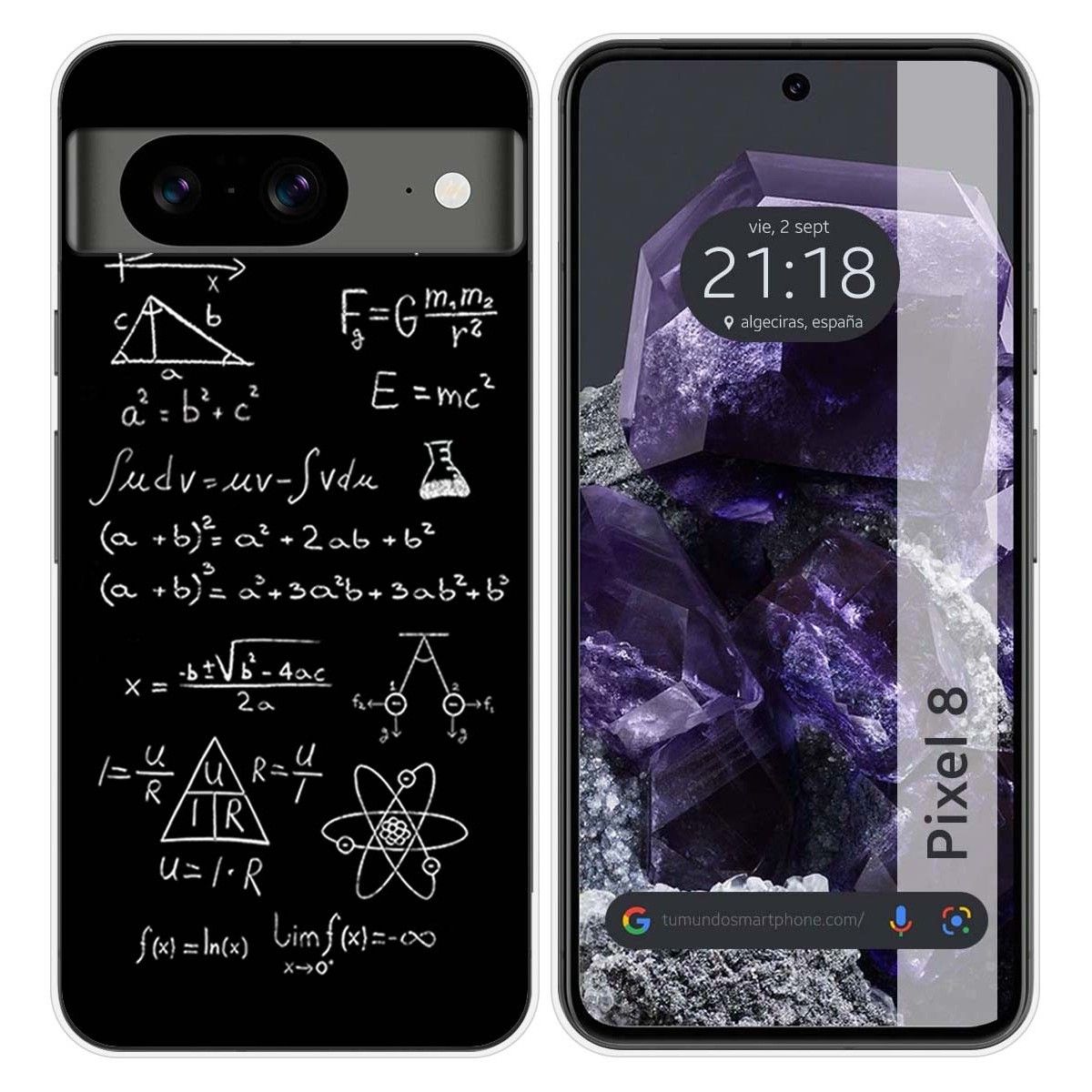 Funda Silicona para Google Pixel 8 5G diseño Formulas Dibujos