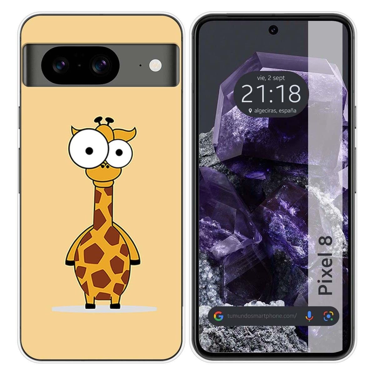 Funda Silicona para Google Pixel 8 5G diseño Jirafa Dibujos