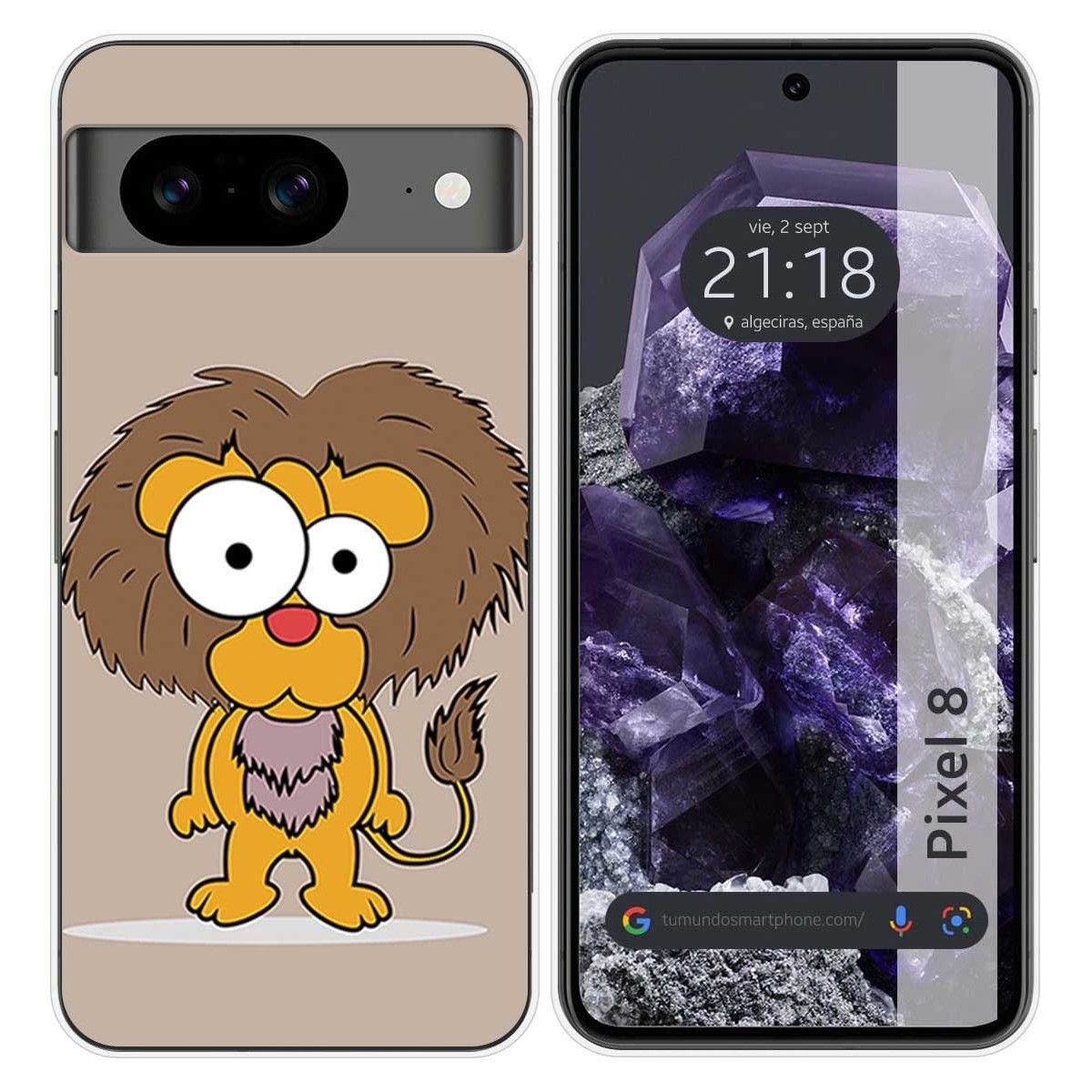 Funda Silicona para Google Pixel 8 5G diseño Leon Dibujos