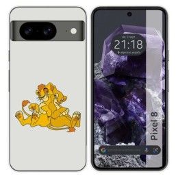 Funda Silicona para Google Pixel 8 5G diseño Leones Dibujos