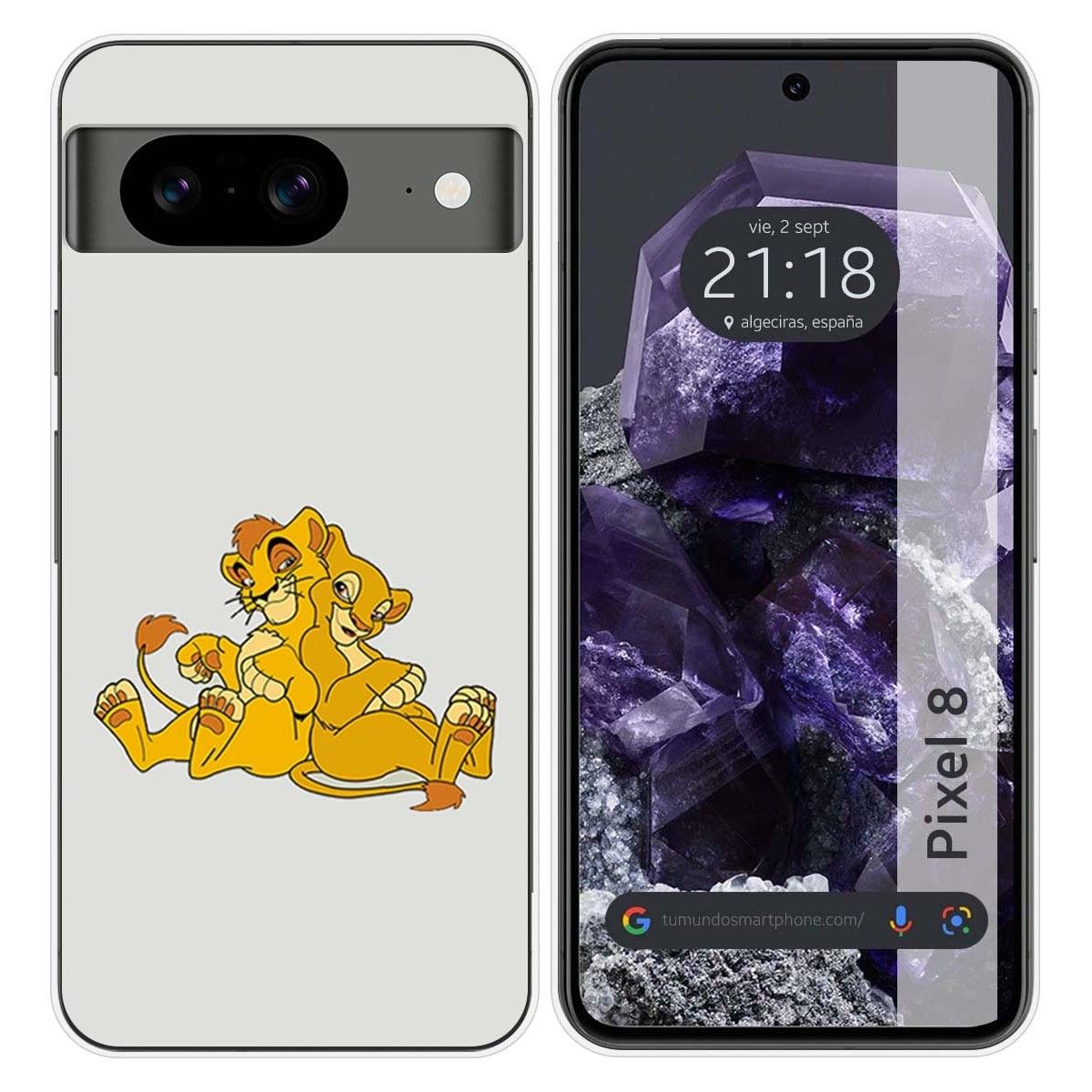 Funda Silicona para Google Pixel 8 5G diseño Leones Dibujos