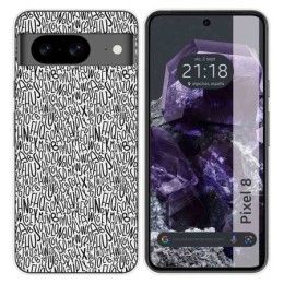 Funda Silicona para Google Pixel 8 5G diseño Letras Dibujos