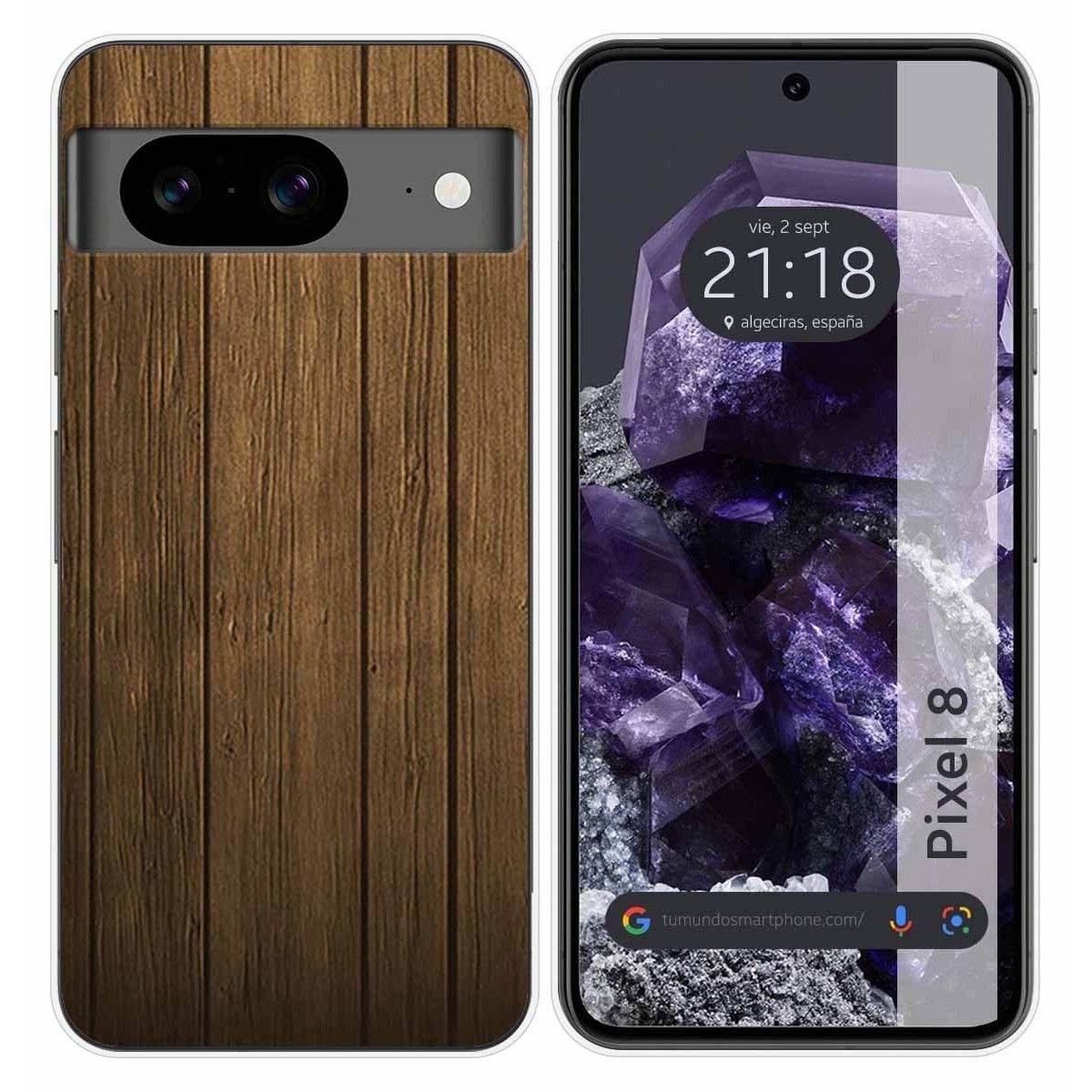 Funda Silicona para Google Pixel 8 5G diseño Madera Dibujos