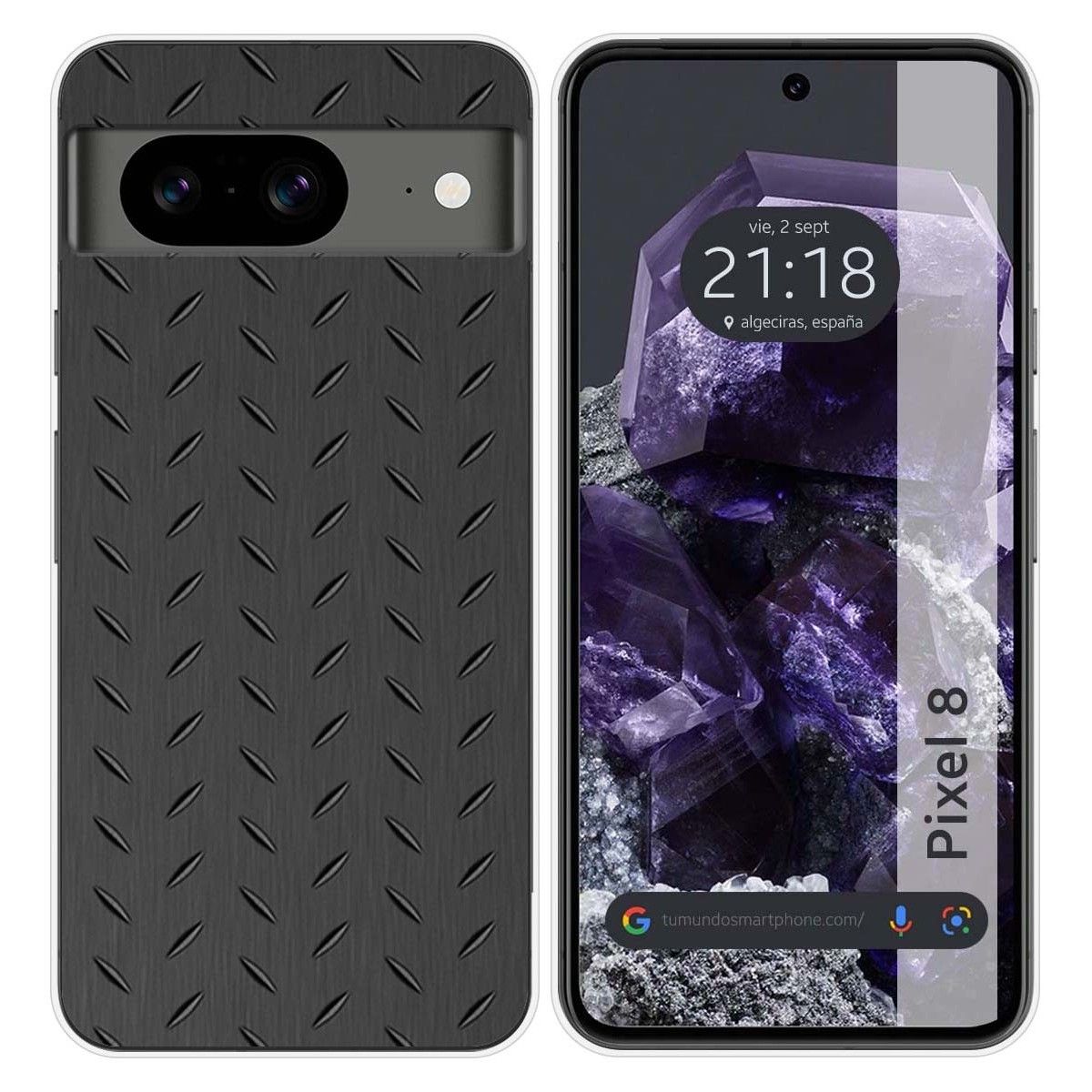 Funda Silicona para Google Pixel 8 5G diseño Metal Dibujos