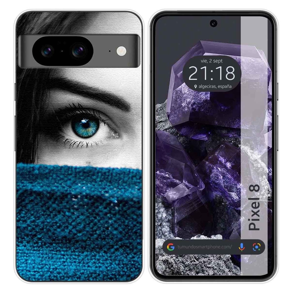 Funda Silicona para Google Pixel 8 5G diseño Ojo Dibujos