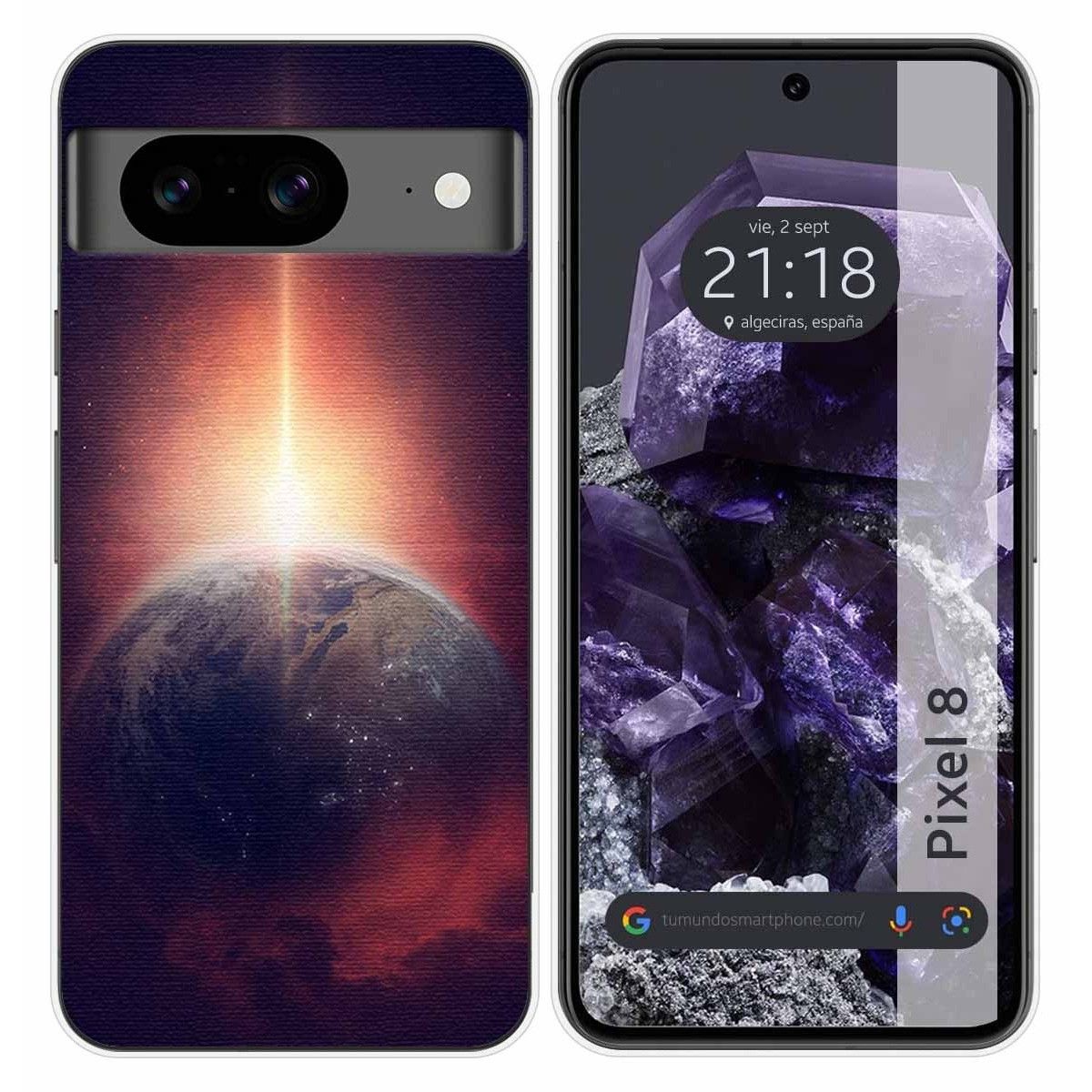 Funda Silicona para Google Pixel 8 5G diseño Tierra Dibujos