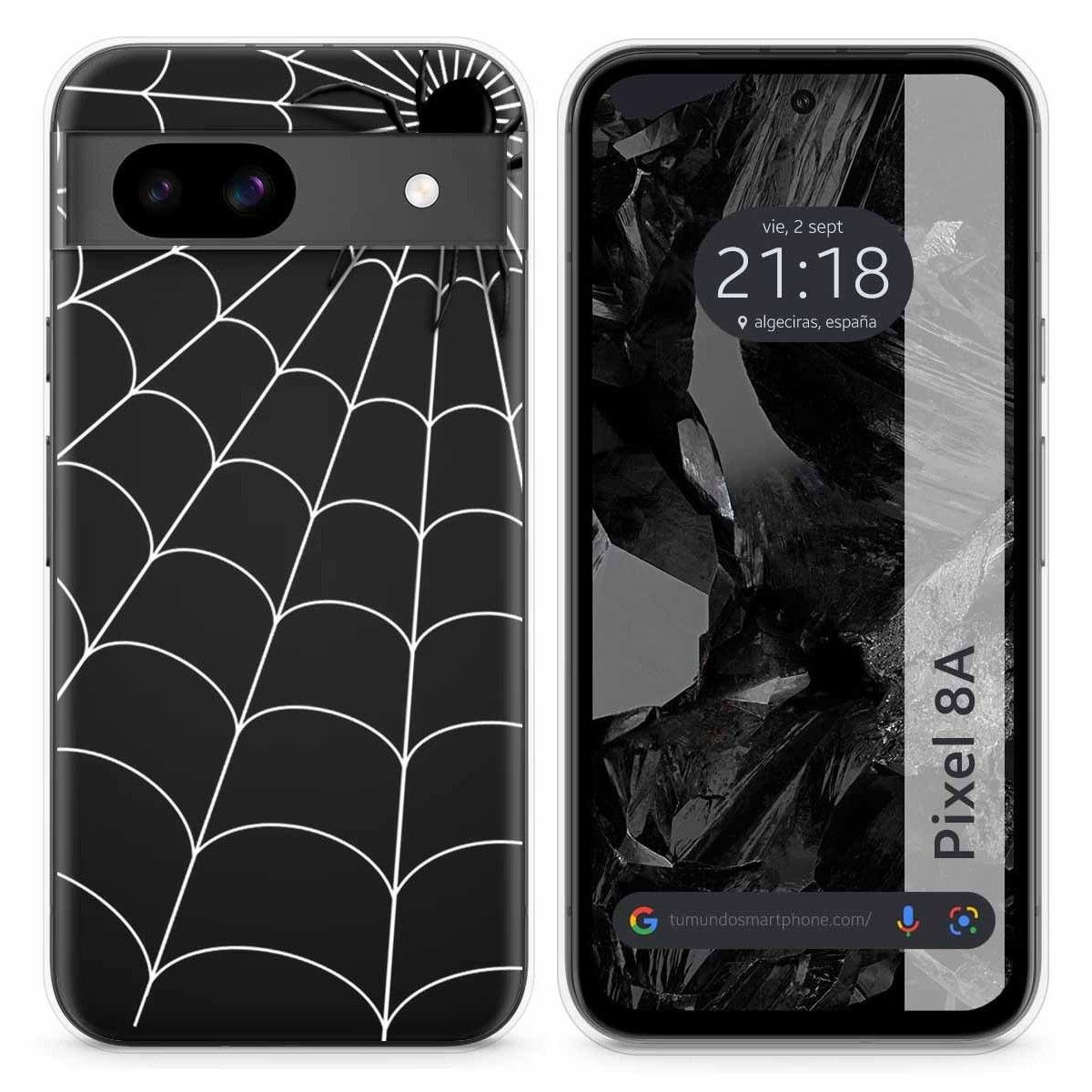 Funda Silicona Transparente para Google Pixel 8a 5G diseño Araña Dibujos