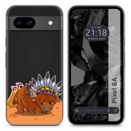 Funda Silicona Transparente para Google Pixel 8a 5G diseño Bufalo Dibujos