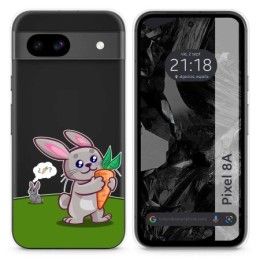 Funda Silicona Transparente para Google Pixel 8a 5G diseño Conejo Dibujos