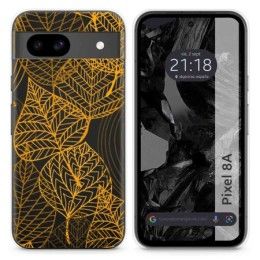 Funda Silicona Transparente para Google Pixel 8a 5G diseño Hojas Dibujos