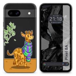 Funda Silicona Transparente para Google Pixel 8a 5G diseño Jirafa Dibujos