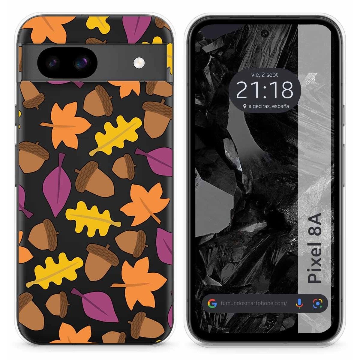 Funda Silicona Transparente para Google Pixel 8a 5G diseño Otoño Dibujos