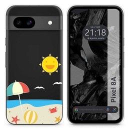 Funda Silicona Transparente para Google Pixel 8a 5G diseño Playa Dibujos