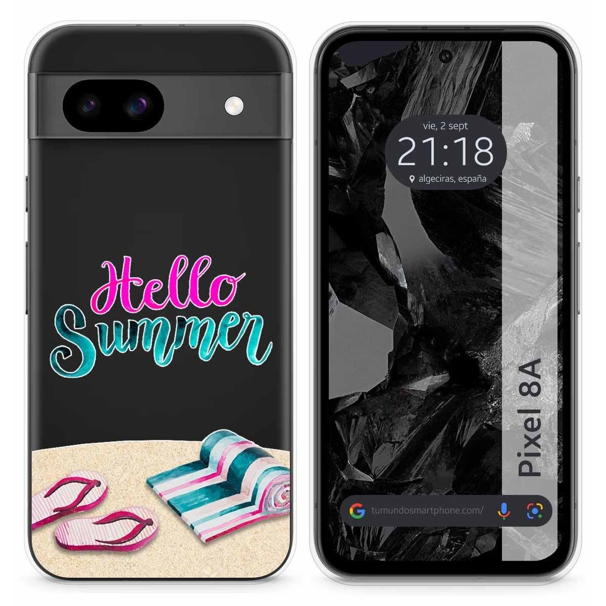 Funda Silicona Transparente para Google Pixel 8a 5G diseño Summer Dibujos